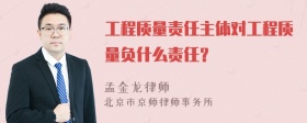 工程质量责任主体对工程质量负什么责任？