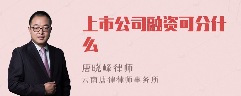 上市公司融资可分什么