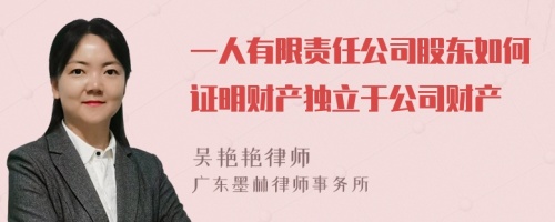 一人有限责任公司股东如何证明财产独立于公司财产