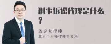 刑事诉讼代理是什么？