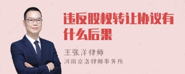 违反股权转让协议有什么后果