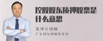 控股股东质押股票是什么意思