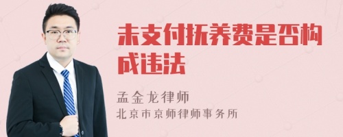 未支付抚养费是否构成违法