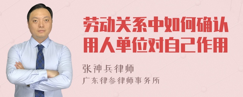 劳动关系中如何确认用人单位对自己作用