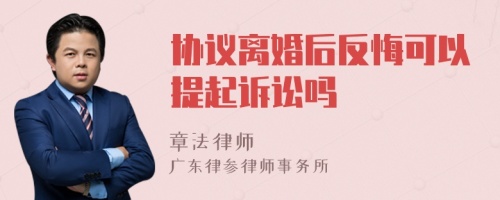 协议离婚后反悔可以提起诉讼吗