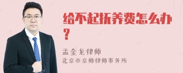 给不起抚养费怎么办？