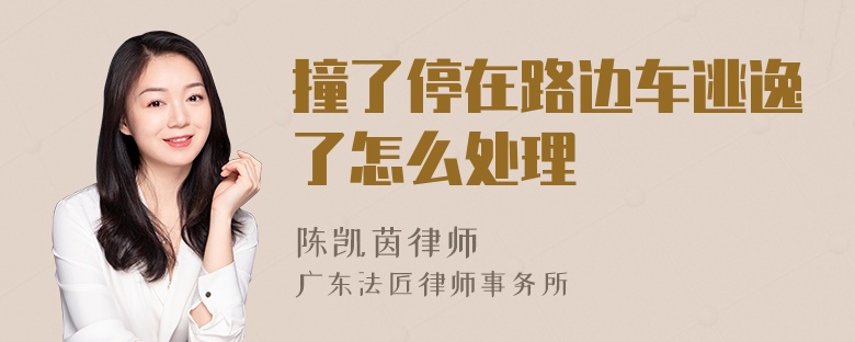 撞了停在路边车逃逸了怎么处理