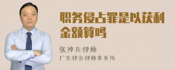 职务侵占罪是以获利金额算吗