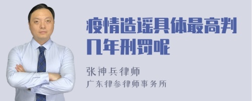 疫情造谣具体最高判几年刑罚呢