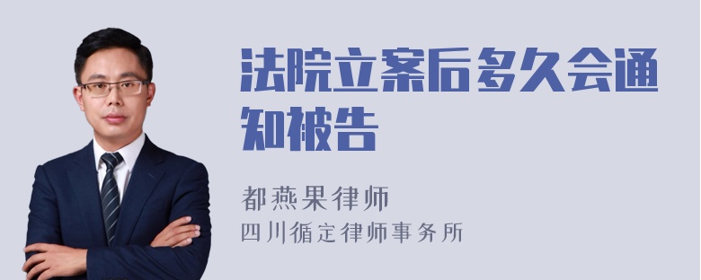 法院立案后多久会通知被告