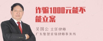 诈骗1000元能不能立案