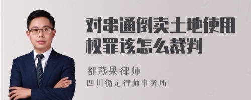 对串通倒卖土地使用权罪该怎么裁判