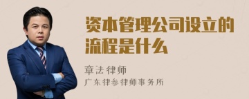 资本管理公司设立的流程是什么