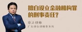 擅自设立金融机构罪的刑事责任?