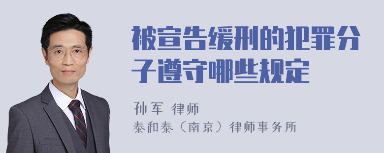 被宣告缓刑的犯罪分子遵守哪些规定