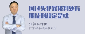 因过失犯罪被判处有期徒刑规定是啥