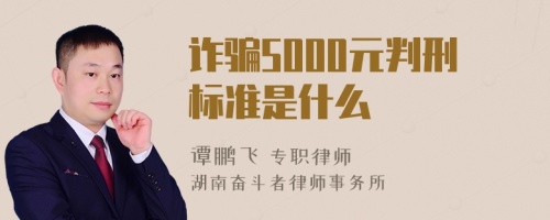 诈骗5000元判刑标准是什么