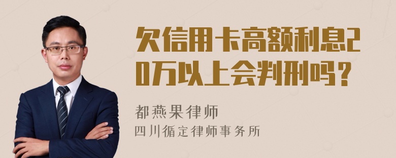 欠信用卡高额利息20万以上会判刑吗？