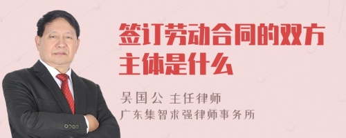 签订劳动合同的双方主体是什么