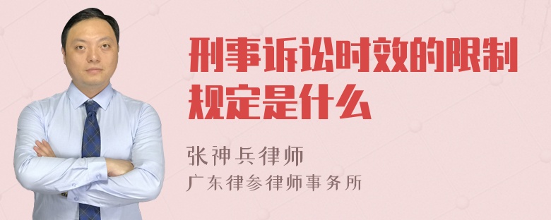 刑事诉讼时效的限制规定是什么