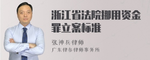 浙江省法院挪用资金罪立案标准