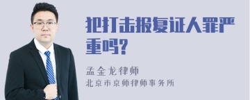 犯打击报复证人罪严重吗?