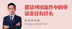 借贷纠纷案件中的举证责任有什么