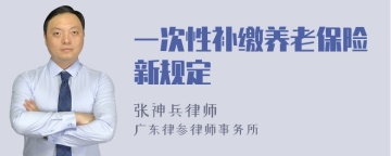 一次性补缴养老保险新规定