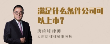 满足什么条件公司可以上市？