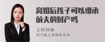 离婚后孩子可以继承前夫的财产吗