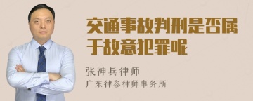 交通事故判刑是否属于故意犯罪呢