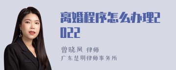 离婚程序怎么办理2022