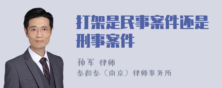 打架是民事案件还是刑事案件