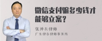 微信支付骗多少钱才能够立案？