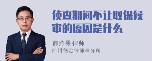 侦查期间不让取保候审的原因是什么