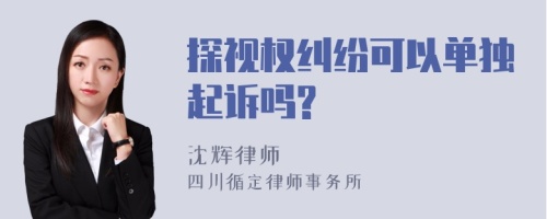 探视权纠纷可以单独起诉吗?