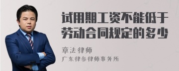 试用期工资不能低于劳动合同规定的多少