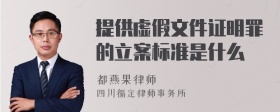 提供虚假文件证明罪的立案标准是什么