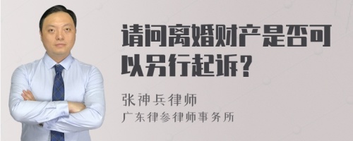 请问离婚财产是否可以另行起诉？