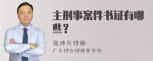 主刑事案件书证有哪些？