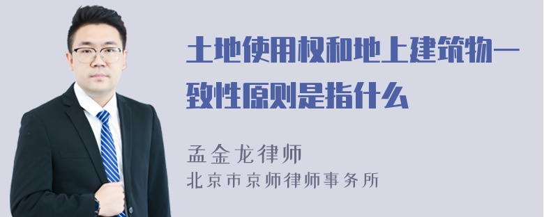 土地使用权和地上建筑物一致性原则是指什么