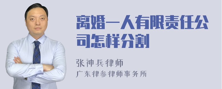 离婚一人有限责任公司怎样分割