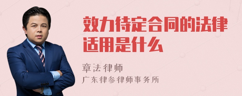 效力待定合同的法律适用是什么