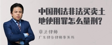 中国刑法非法买卖土地使用罪怎么量刑?