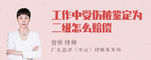 工作中受伤被鉴定为二级怎么赔偿