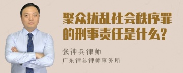 聚众扰乱社会秩序罪的刑事责任是什么?