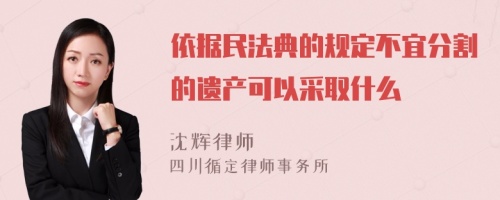 依据民法典的规定不宜分割的遗产可以采取什么