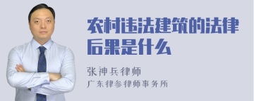 农村违法建筑的法律后果是什么