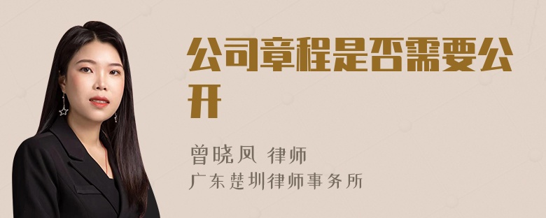 公司章程是否需要公开