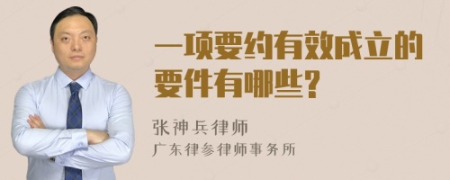 一项要约有效成立的要件有哪些?